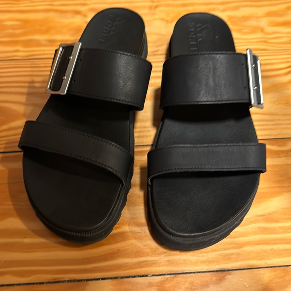 Sorel slide sandal Black with buckle